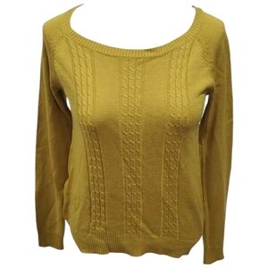 Willi Smith Bateau Boat Neck Bright Mustard Sweater Small